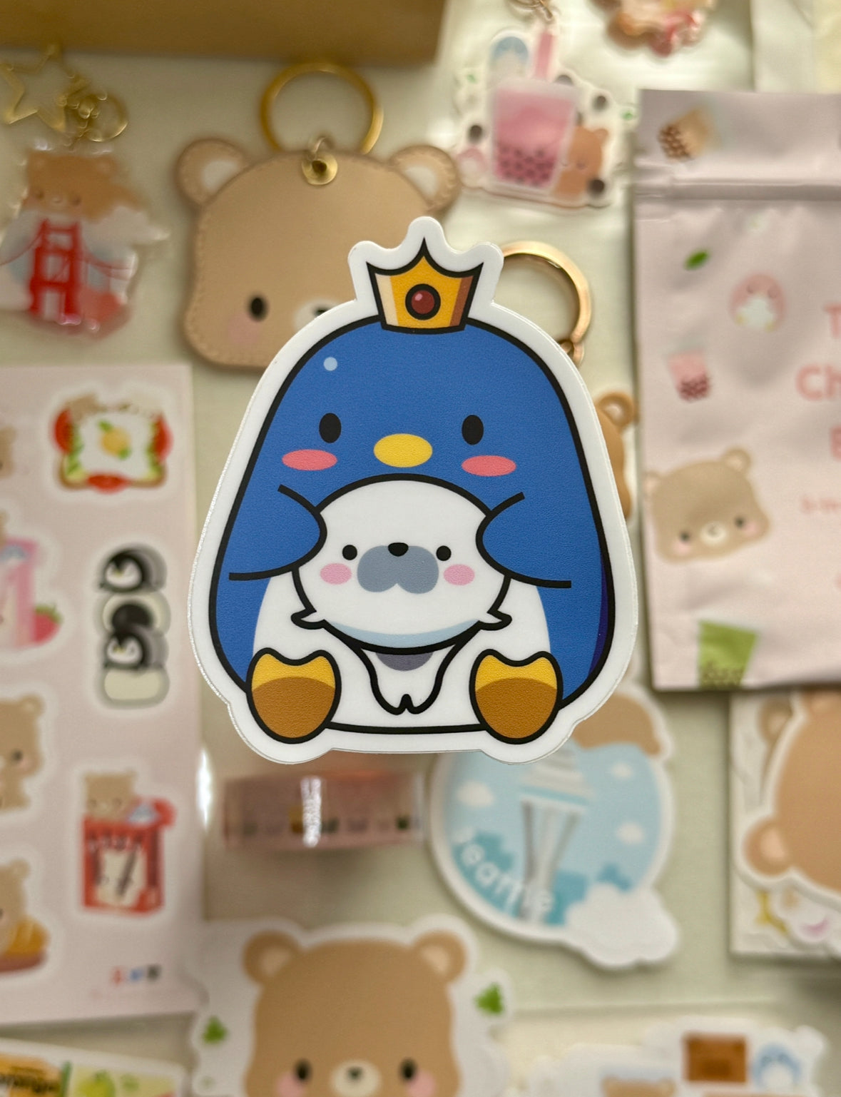 MapleStory King Pepe with Seal Cushion Vinyl Sticker