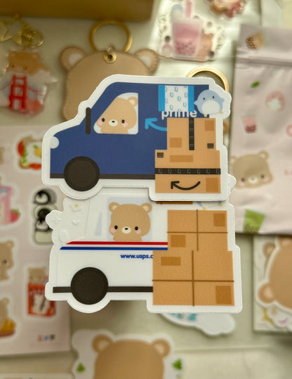 Amazon Truck Fanart mit Toffee und Bloo Clear Vinyl Sticker