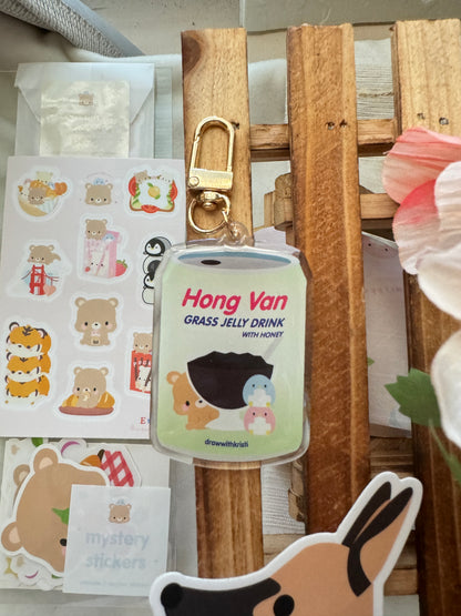 Hong Van Grass Jelly Drink Keychain