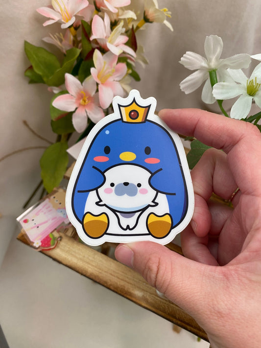 MapleStory King Pepe with Seal Cushion Vinyl Sticker