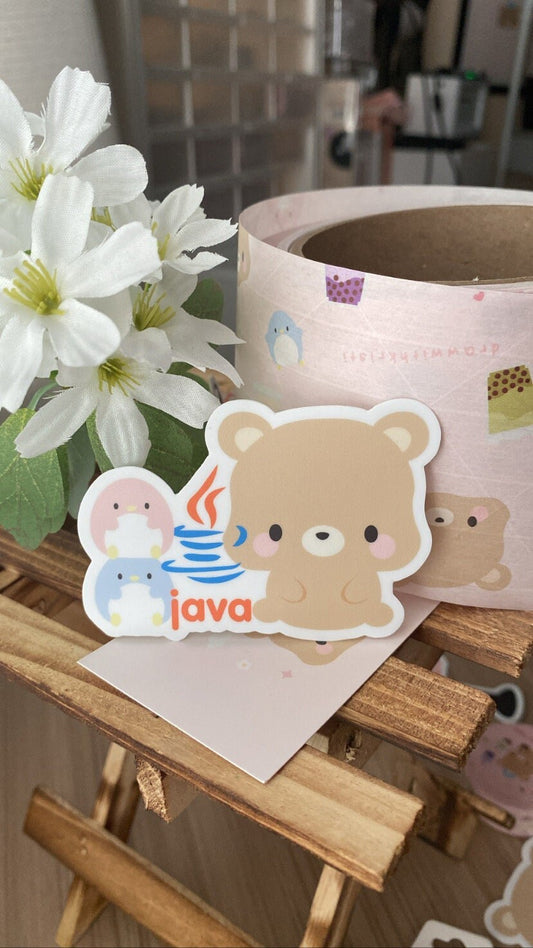 Java Programming Clear Vinyl Sticker - Toffee, Butter, and Bloo | Gifts for Programmers, Developers, Coders | Computer Science | Web Dev